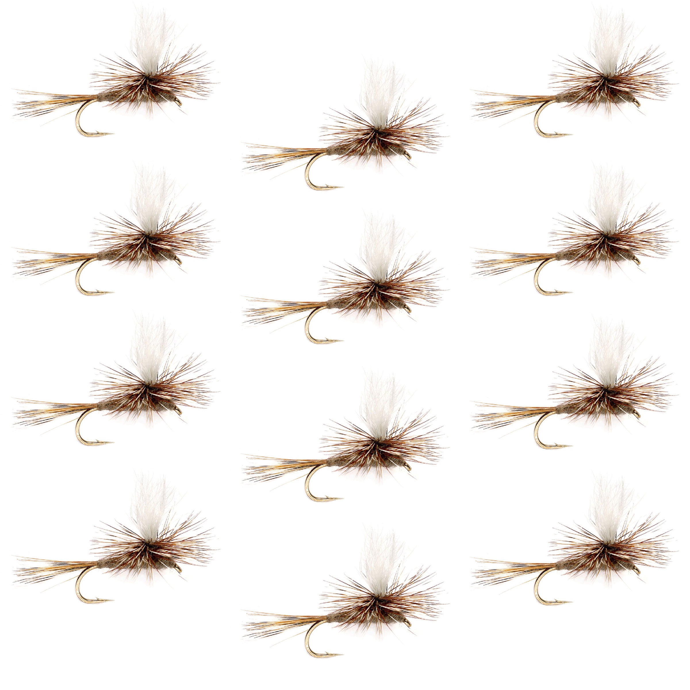 Barbless Parachute Adams Dry Flies - Wholesale Per Dozen Sizes 10-18