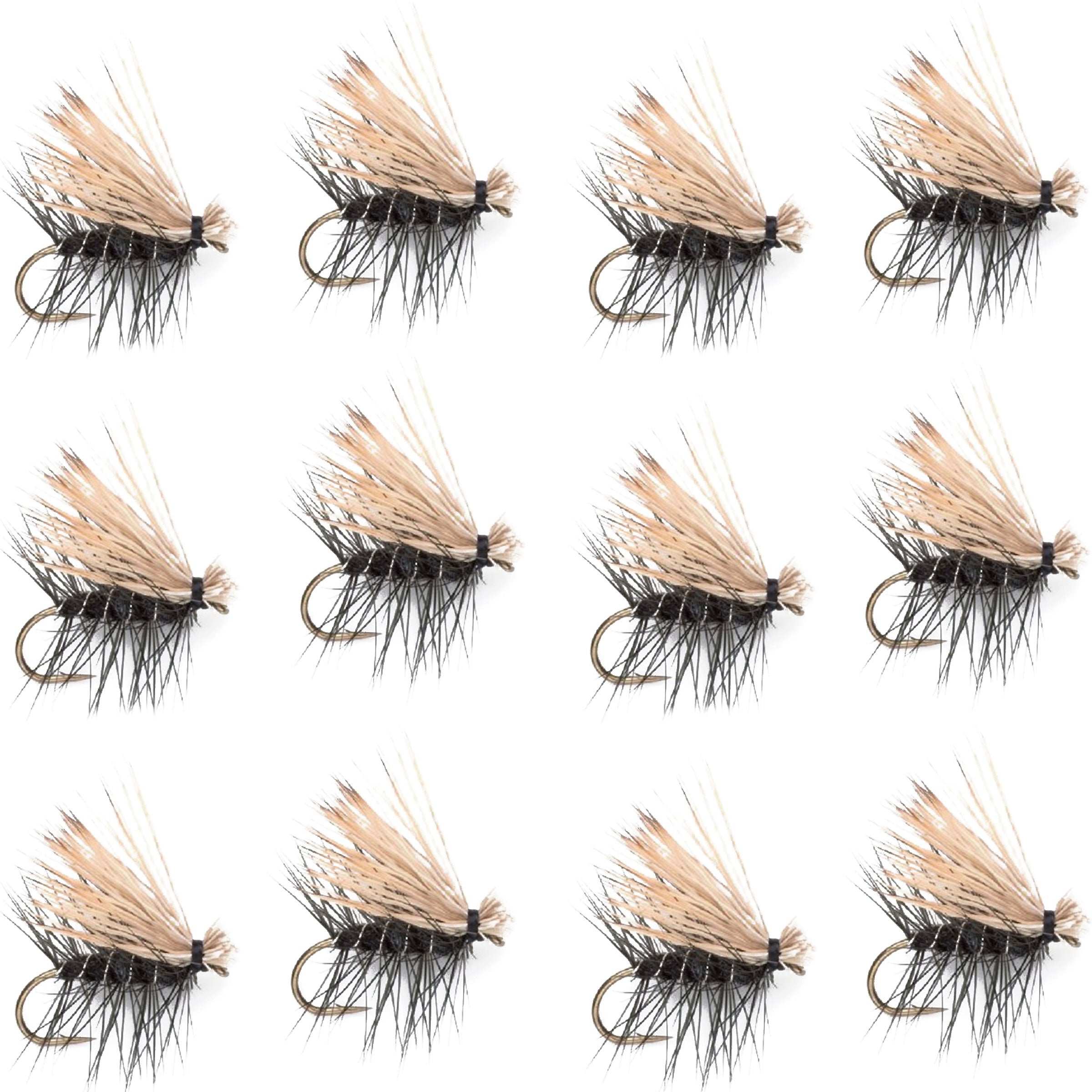 Elk Hair Caddis Black Dry Flies - Wholesale Per Dozen Sizes 12-18