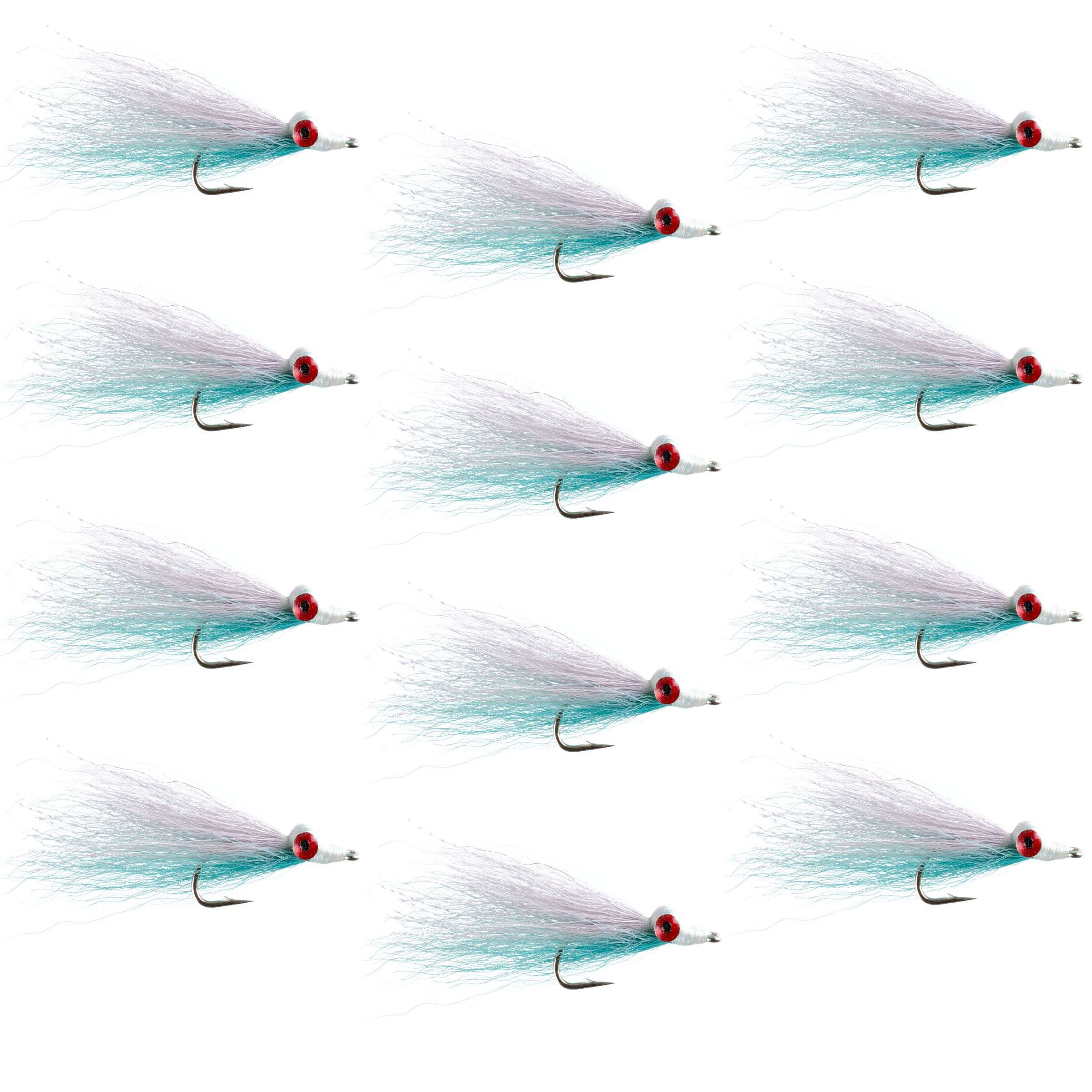 Clousers Deep Minnow Blue/White Stainless Hook Saltwater Streamer Flies - Wholesale Per Dozen Size 1/0