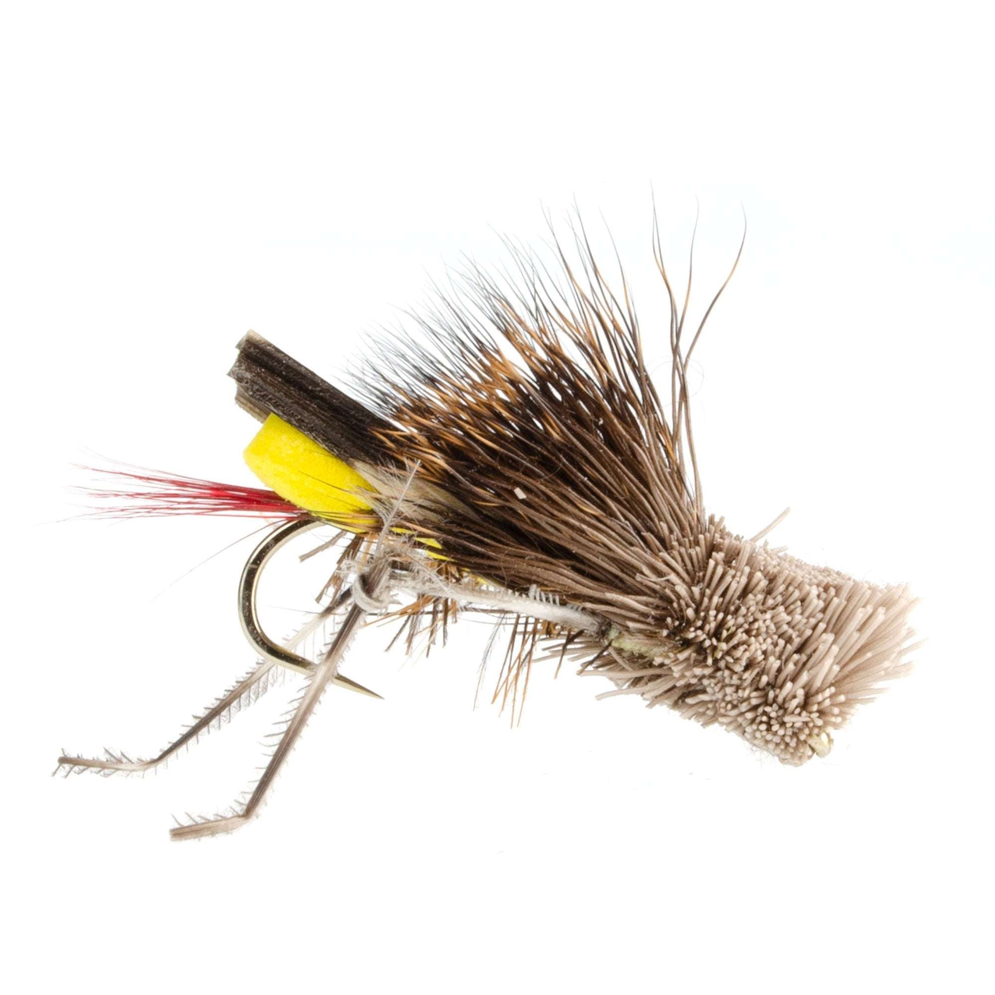 Daves Hopper Yellow Foam Body Flies - Wholesale Per Dozen Sizes 8-12