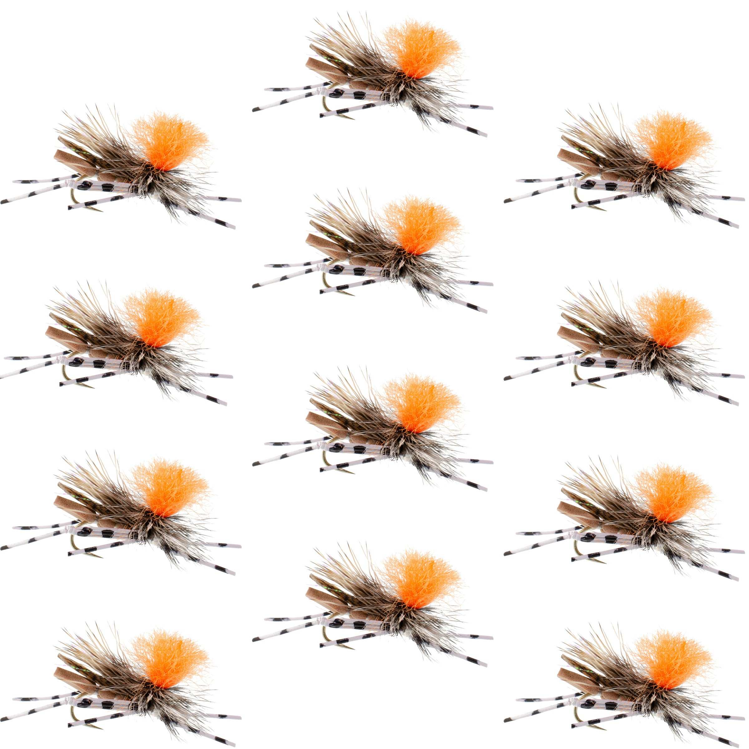 Feth Hopper Tan Foam Body Flies - Wholesale Per Dozen Size 10