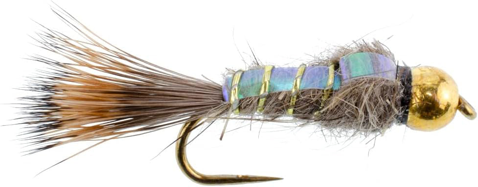 Barbless Bead Head Flash Back Hares Ear Nymph Flies - Wholesale Per Dozen Sizes 10-16