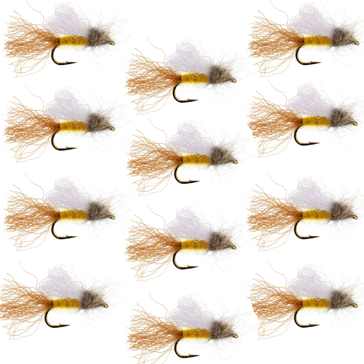 Amber Iris Caddis Emerger Flies - Wholesale Per Dozen Sizes 14-16