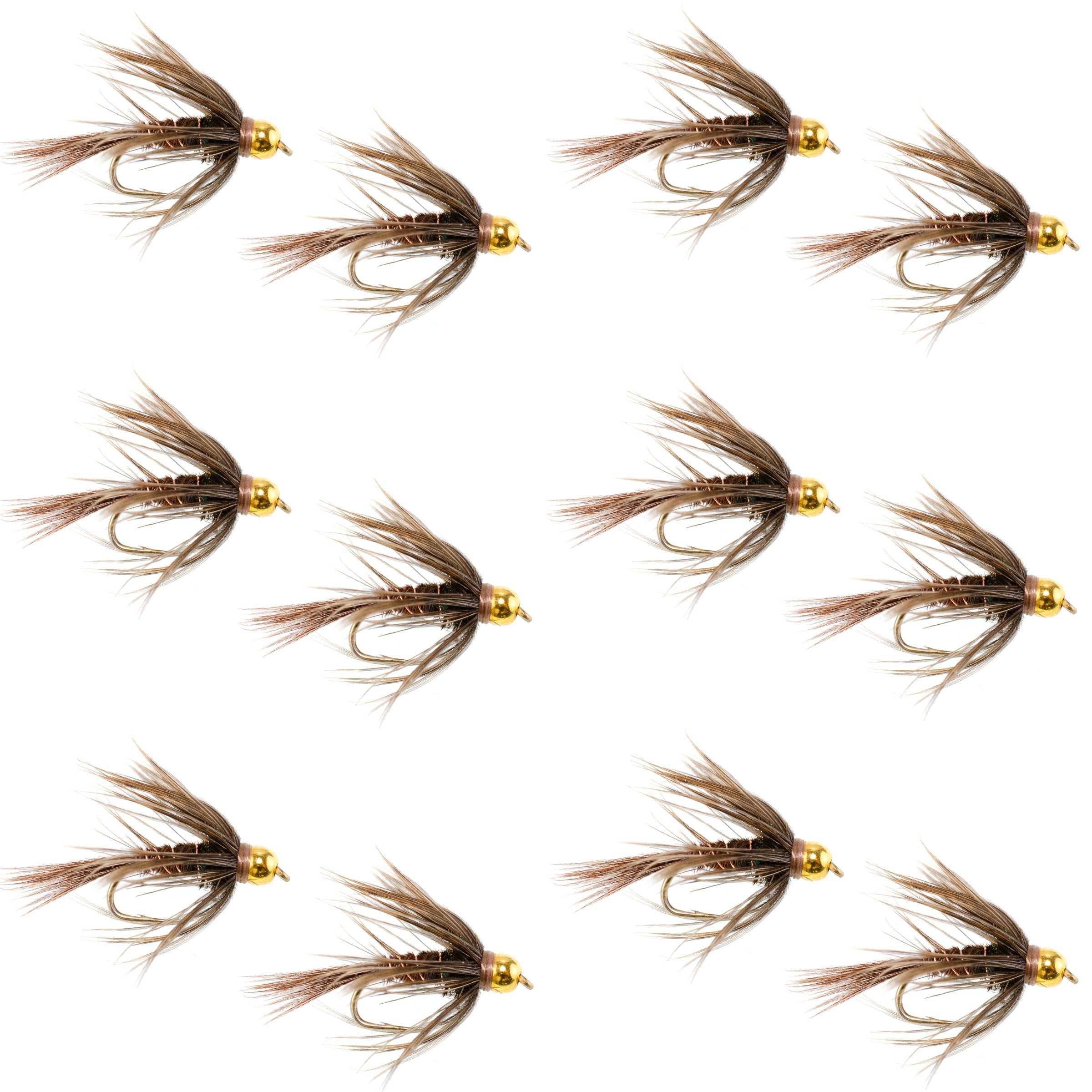 Soft Hackle Bead Head American Pheasant Tail Nymph Flies - Wholesale Per Dozen Sizes 10-18