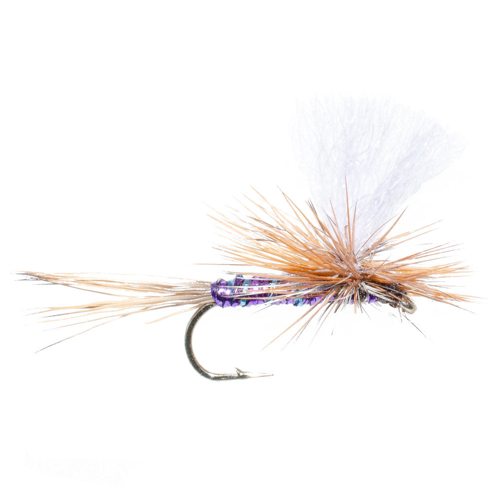Purple Haze Super Flash Parachute Dry Flies - Wholesale Per Dozen Sizes 12 - 18