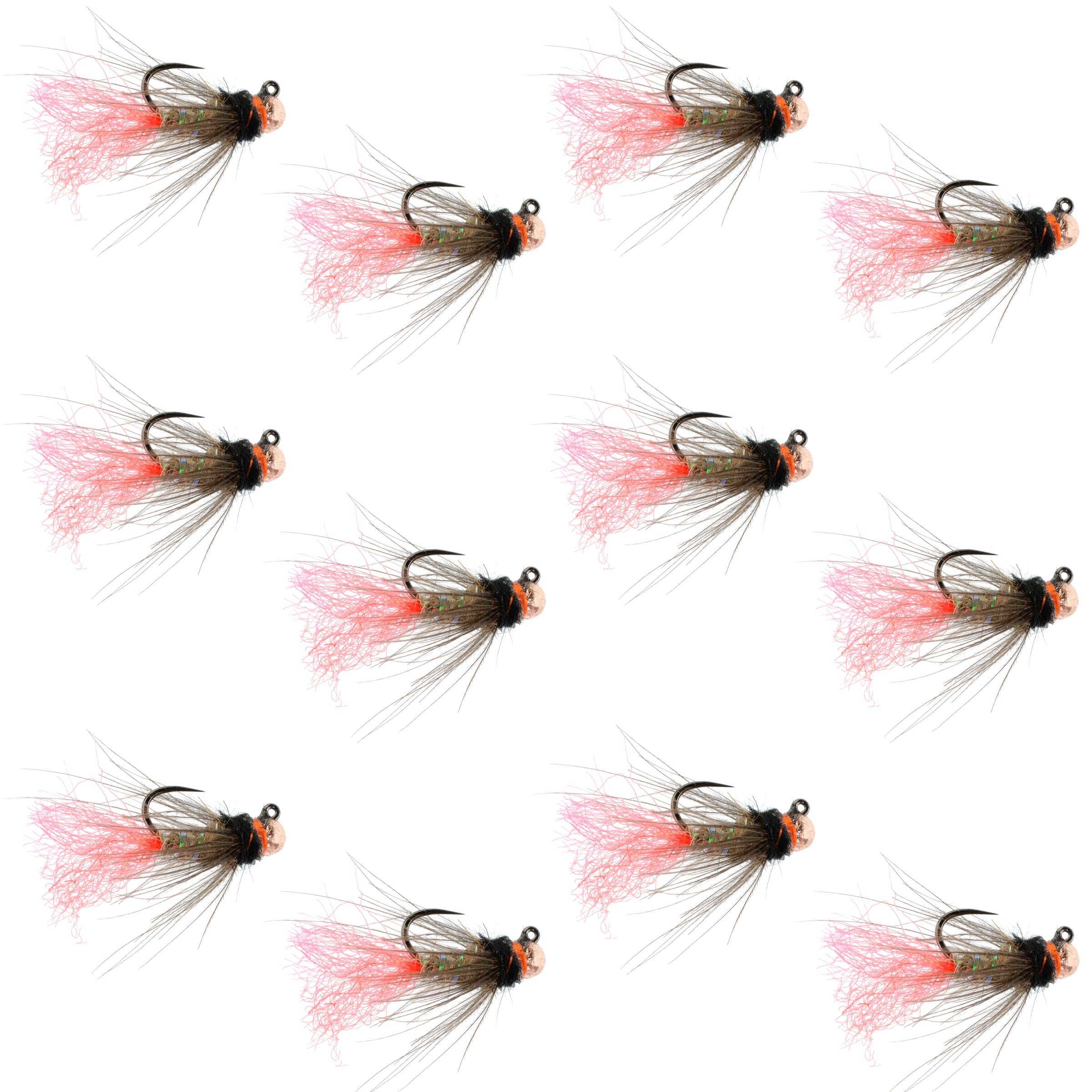 Tungsten Bead Head Tasmanian Devil Euro Jigged Tactical Flies - Wholesale Per Dozen Sizes 14, 16
