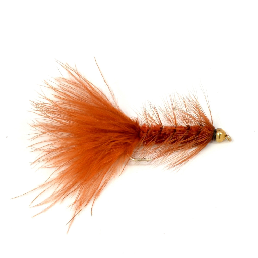 Crystal Woolly Bugger Brown Streamer Flies - Wholesale Per Dozen Sizes 4 and 8