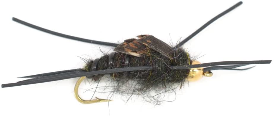 Bead Head Kaufmanns Rubber Legs Black Stonefly Nymph Flies - Wholesale Per Dozen Sizes 4-12