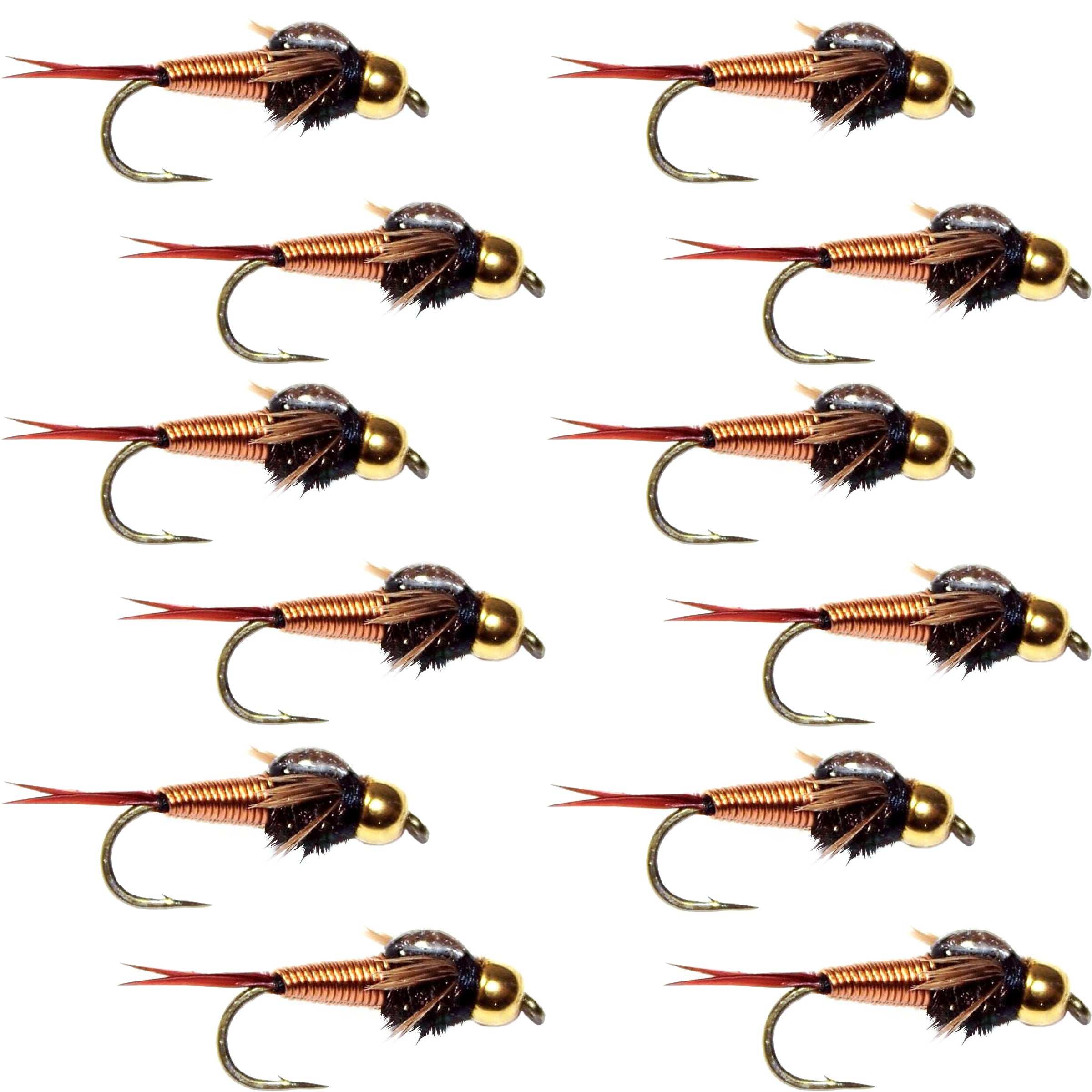 Copper John Nymph Flies in sizes 10 to 18, perfect for trout fishing, sold wholesale by Wholesale Fly Fishing