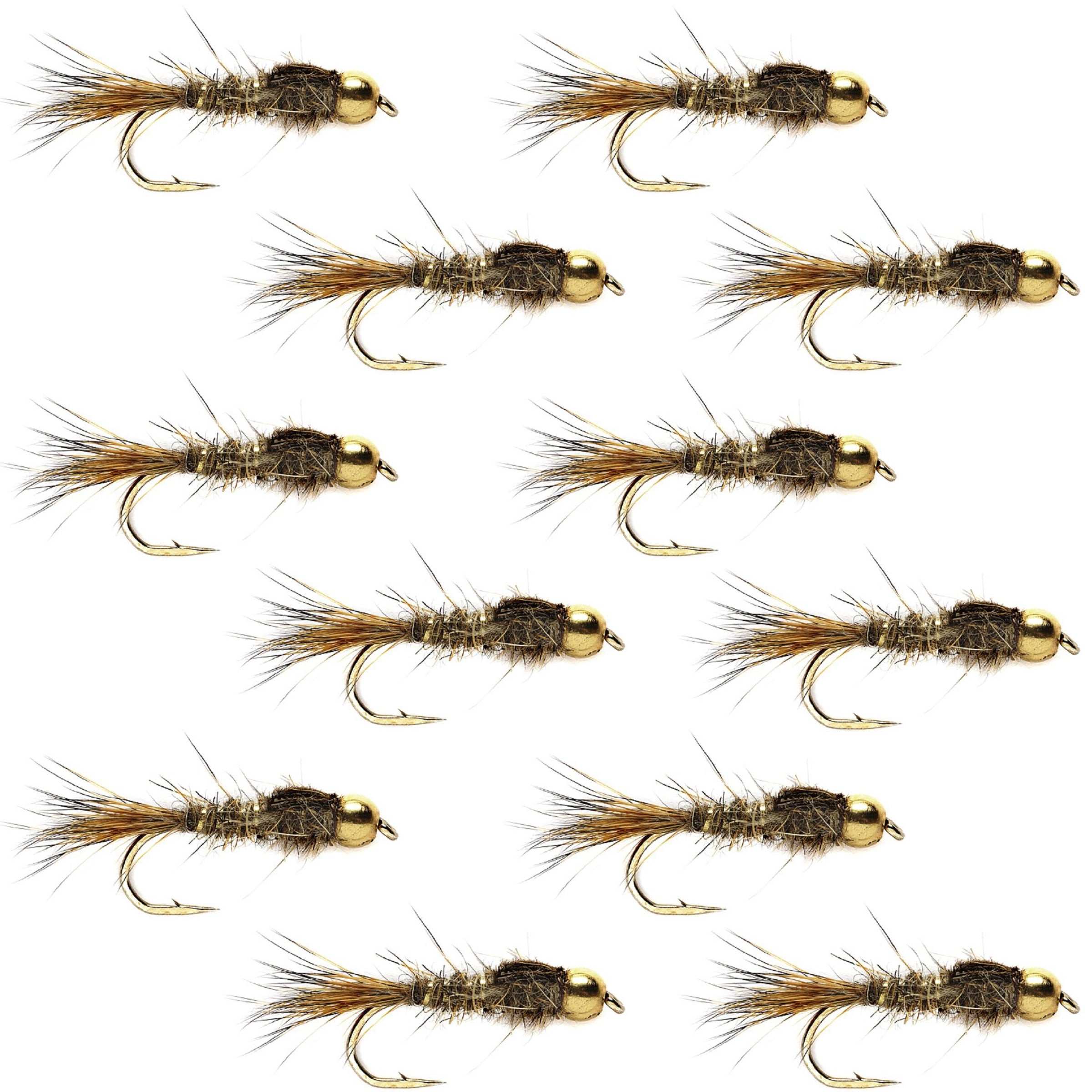 Bead Head Hares Ear Nymph Flies in Sizes 10-18, sold wholesale by Wholesale Fly Fishing