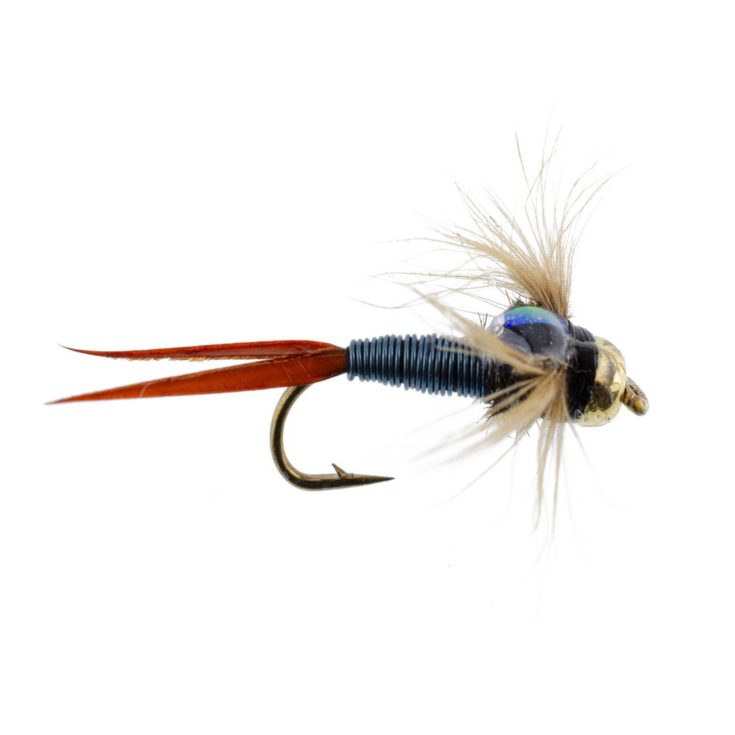 Bead Head Copper John Metallic Blue Nymph Flies - Wholesale Per Dozen Sizes 10-18