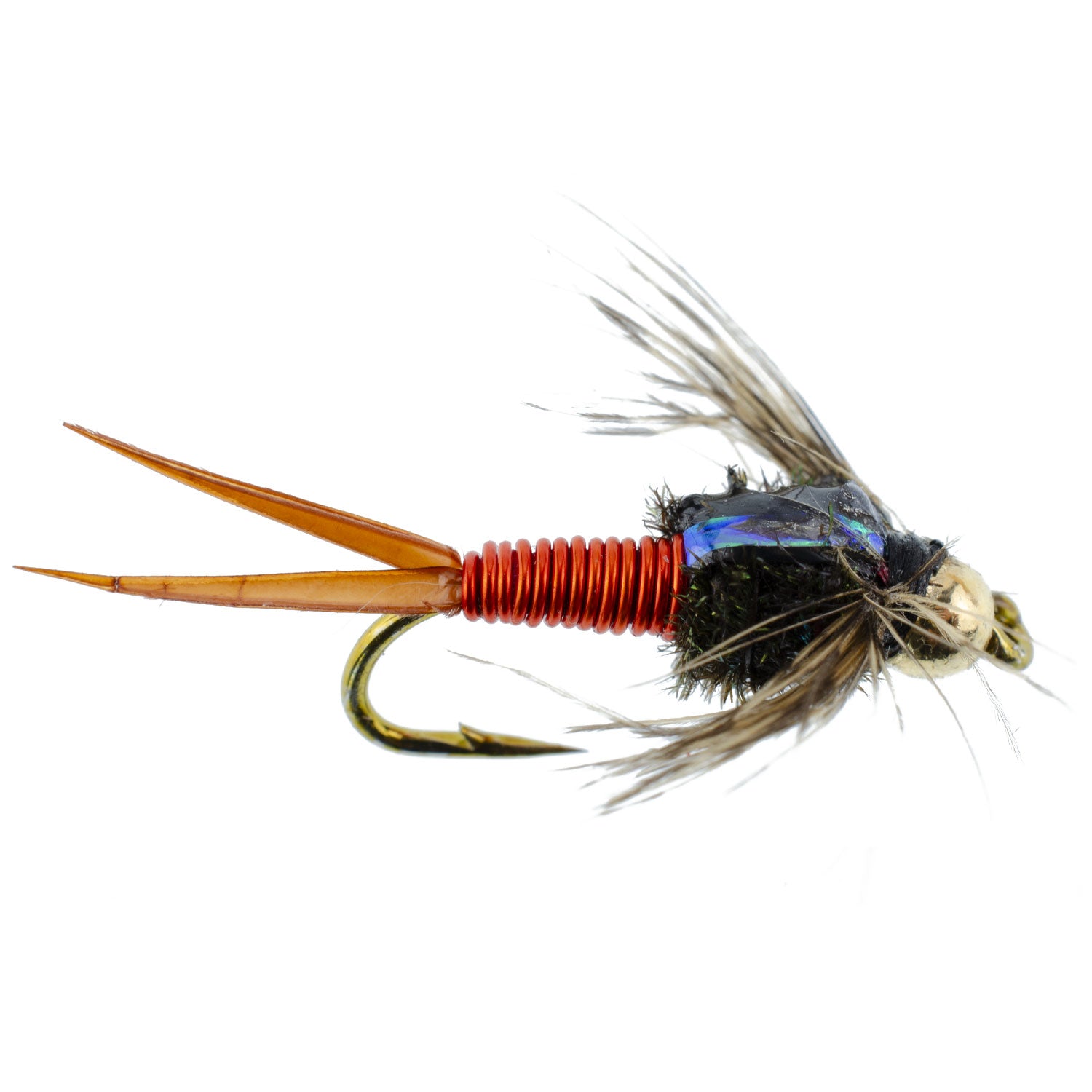 Bead Head Copper John Hot Orange Nymph Flies - Wholesale Per Dozen Sizes 10-18