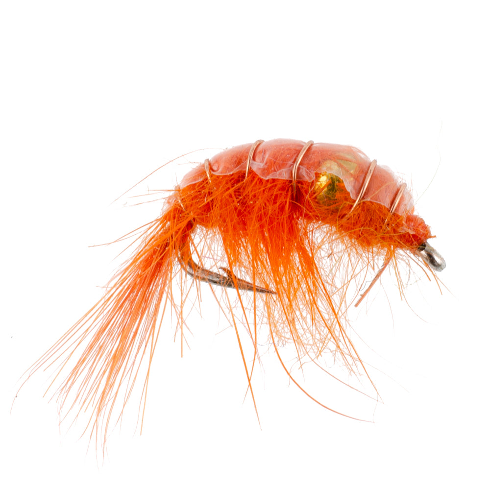 Center Bead Scud Orange Nymph Flies - Wholesale Per Dozen Size 10