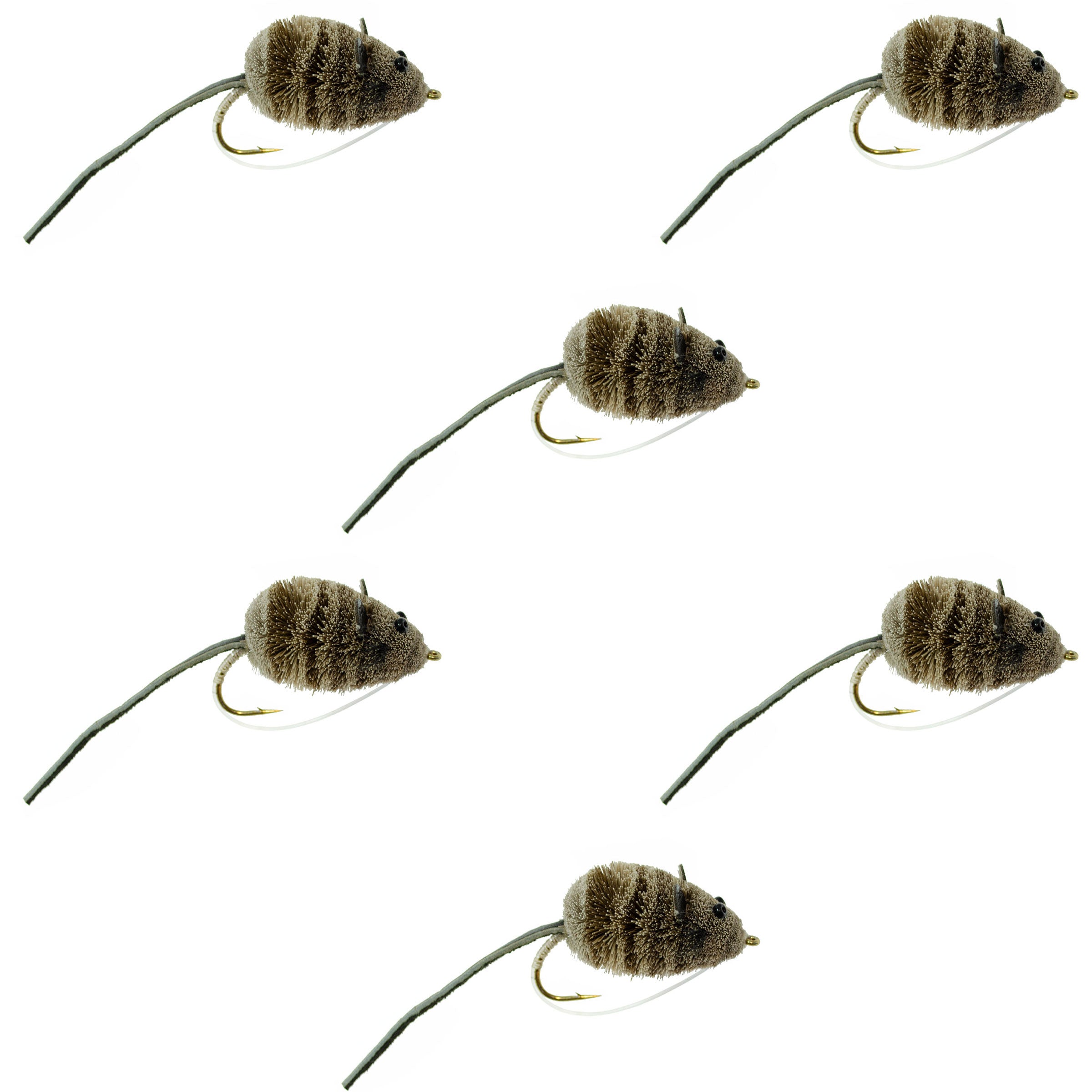 Mighty Mouse Bass Bug Hook Size 6 - Wholesale Bass Flies Per 1/2 Dozen (6 Flies)