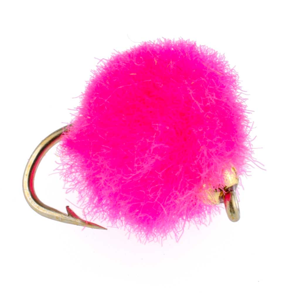 Bead Head Glo Bug Egg Hot Pink Nymph Flies - Wholesale Per Dozen Size 14