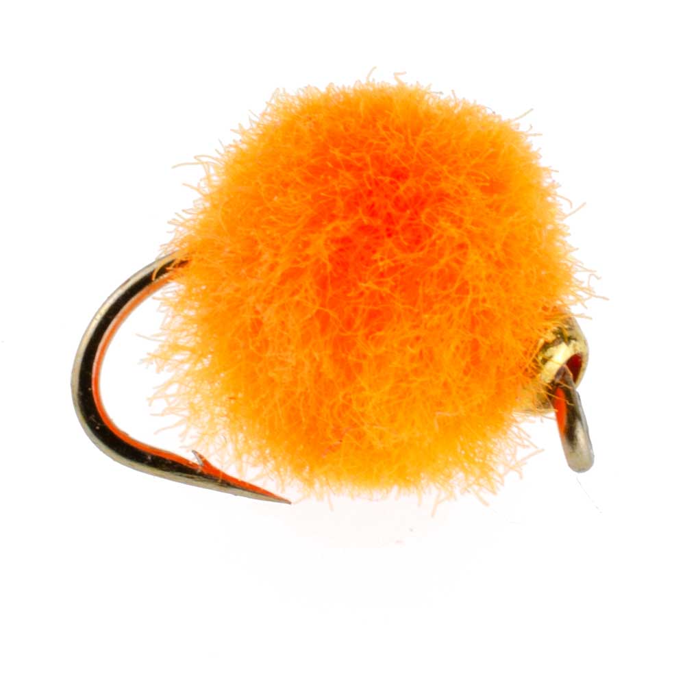 Bead Head Glo Bug Egg Hot Orange Nymph Flies - Wholesale Per Dozen Size 14