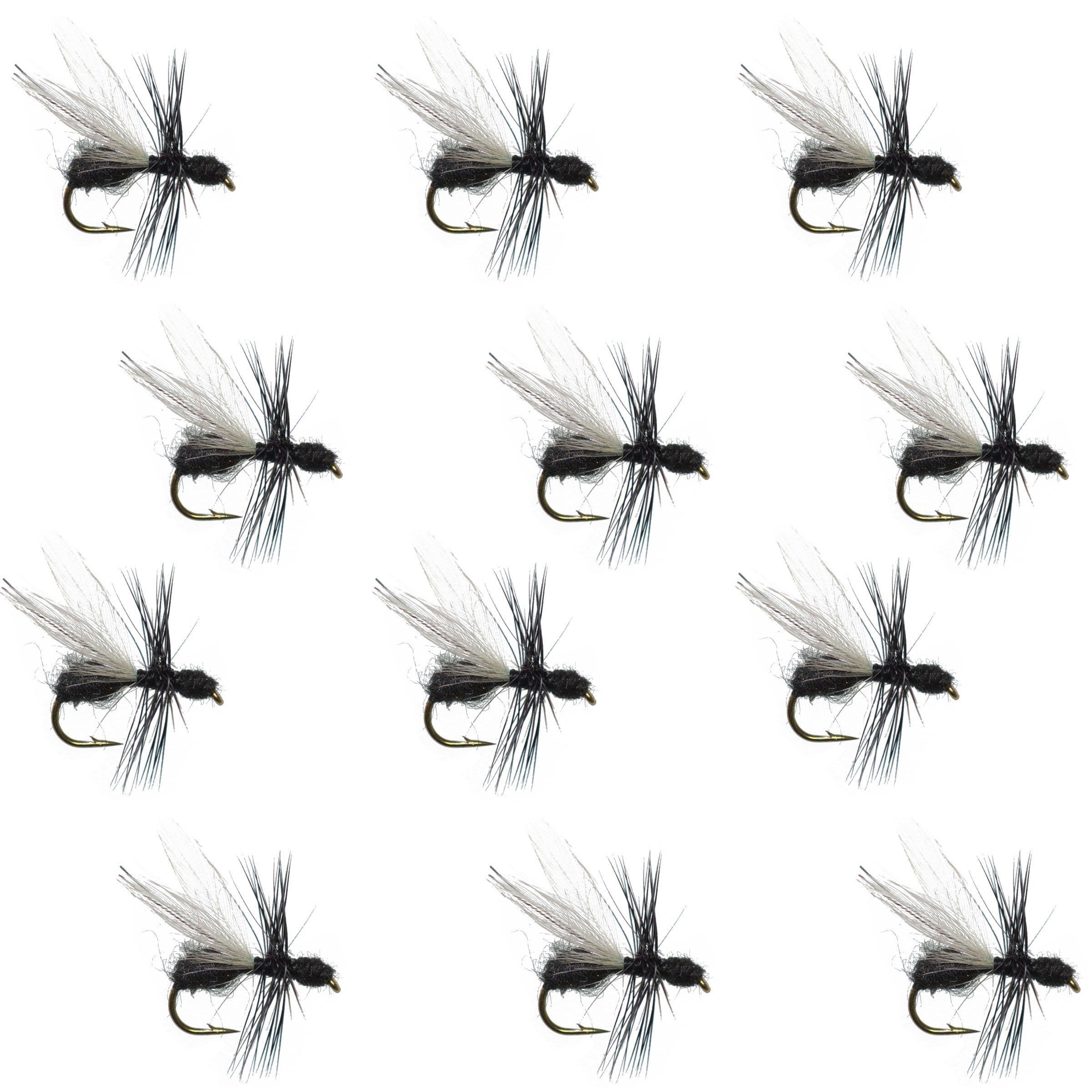 Barbless Flying Black Fur Ant Flies - Wholesale Per Dozen Size 14