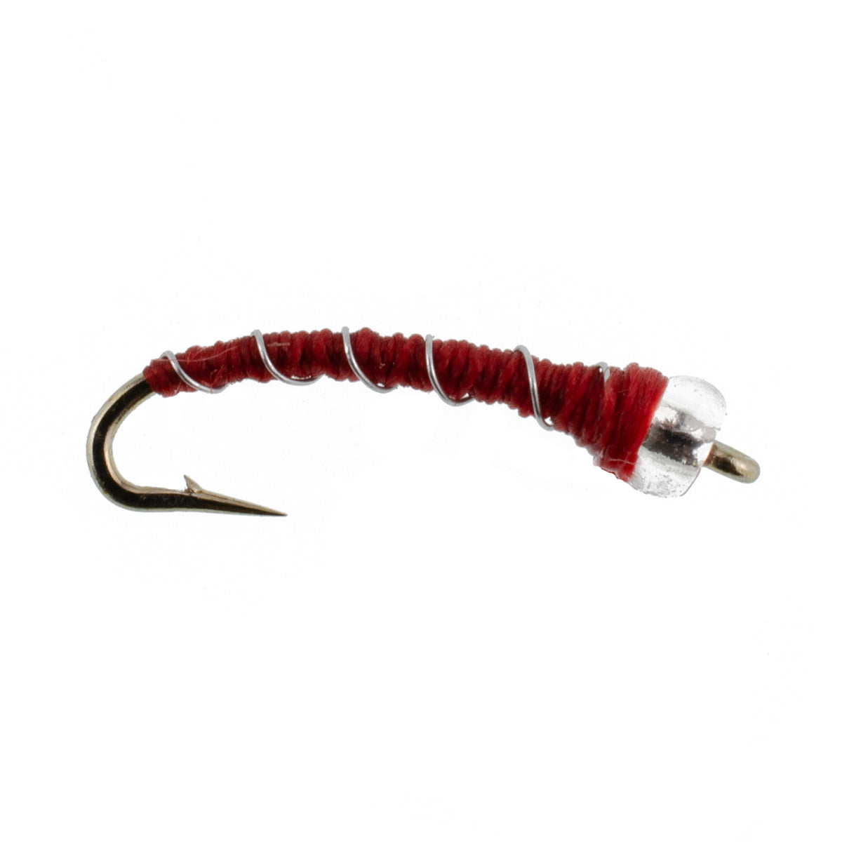Mercury Red Blood Midge - Glass Bead  - Wholesale Per Dozen Sizes 18-20