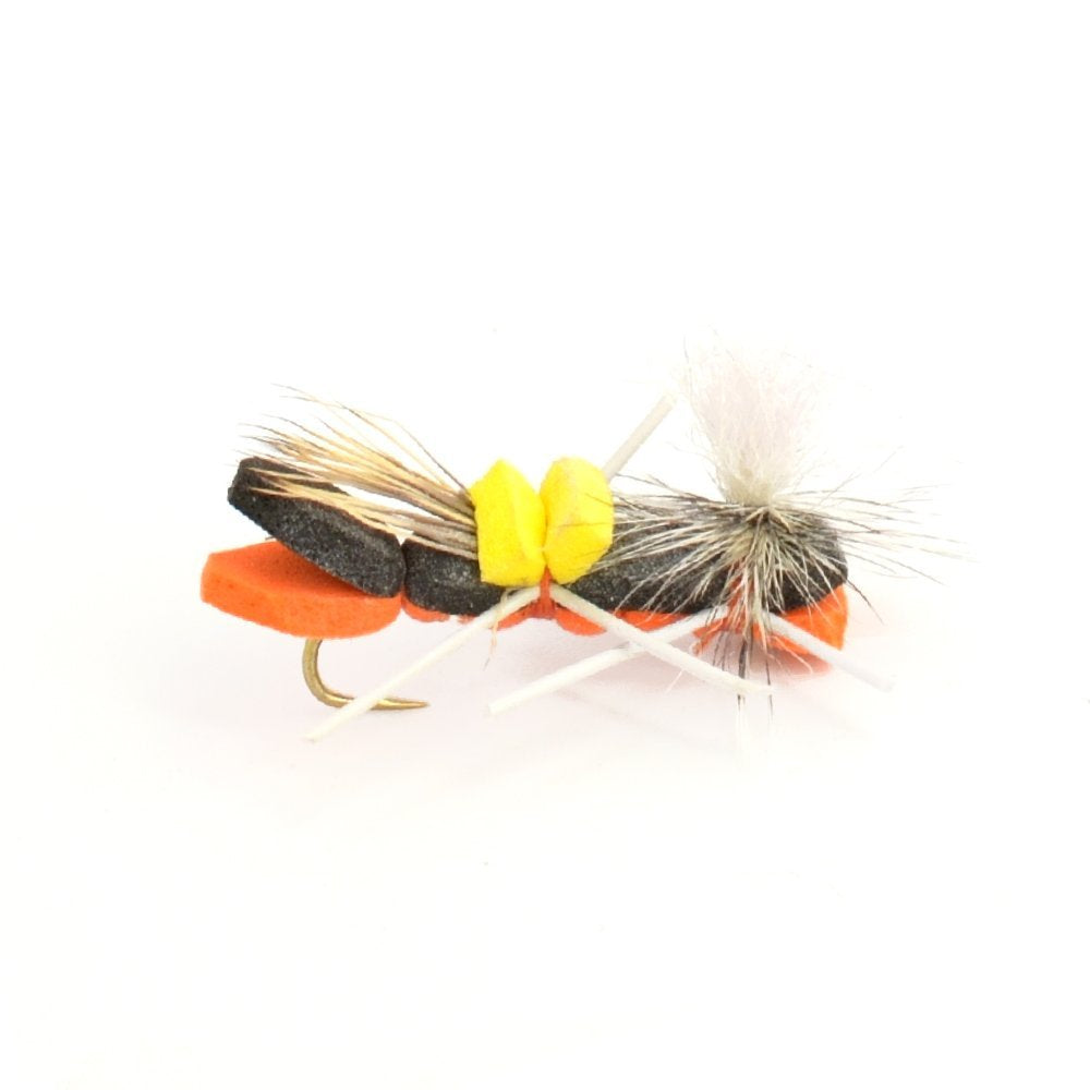 Parachute Chernobyl Ant Orange Foam Hopper Flies - Wholesale Per Dozen Size 10