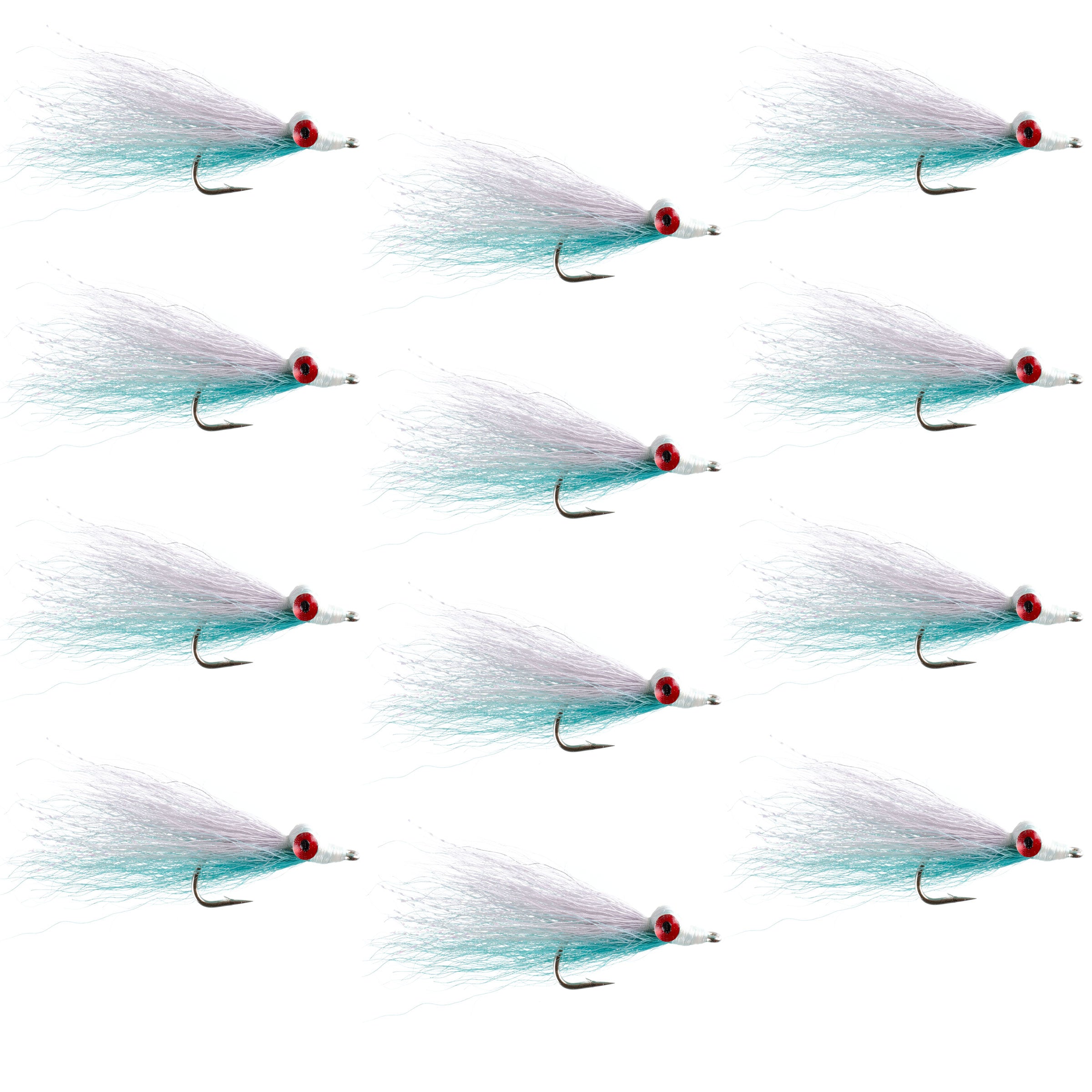 Clousers Deep Minnow Blue/White Stainless Hook Saltwater Streamer Flies - Wholesale Per Dozen Size 1/0