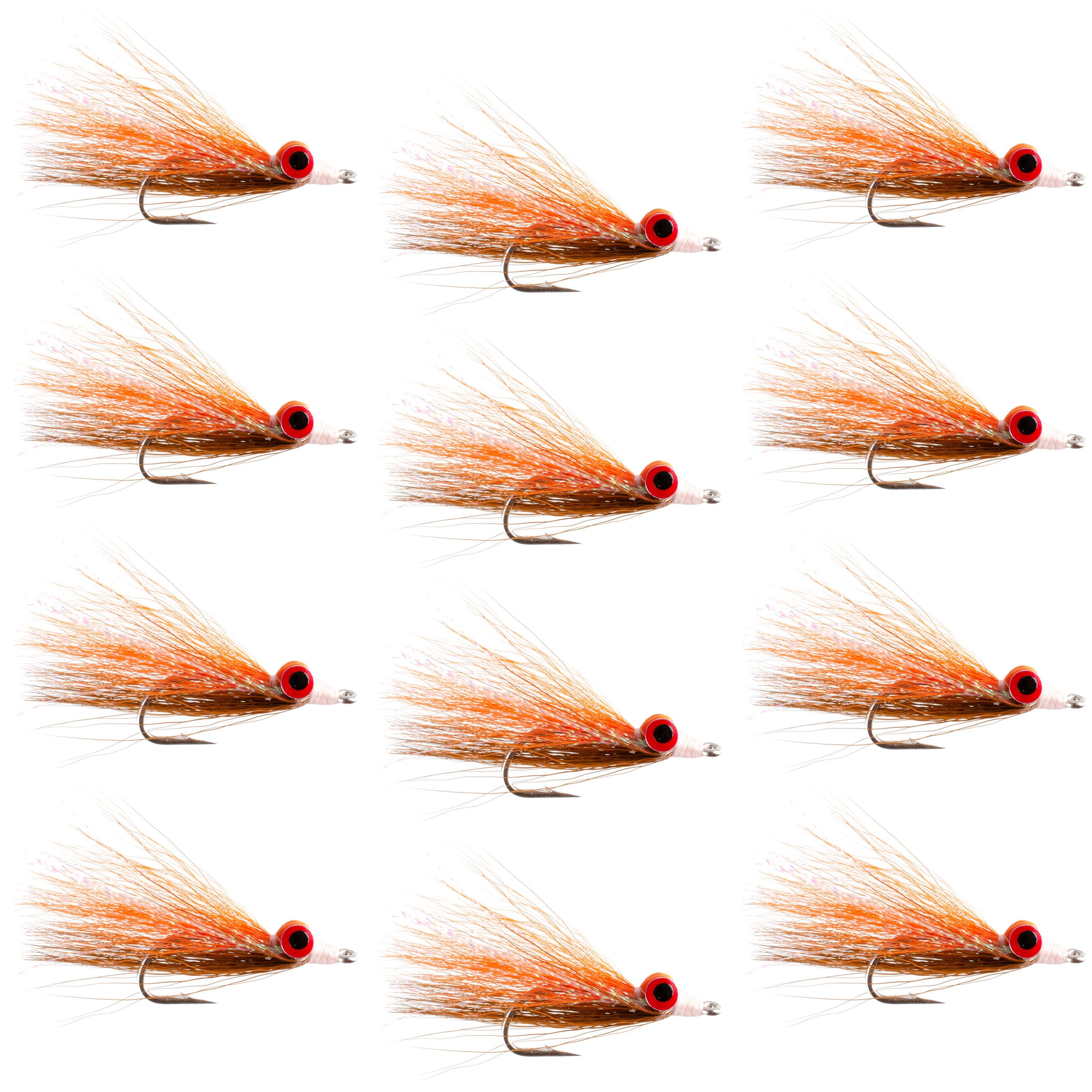 Clousers Deep Minnow Orange/Brown Sunfish Freshwater Streamer Flies - Wholesale Per Dozen Size 4