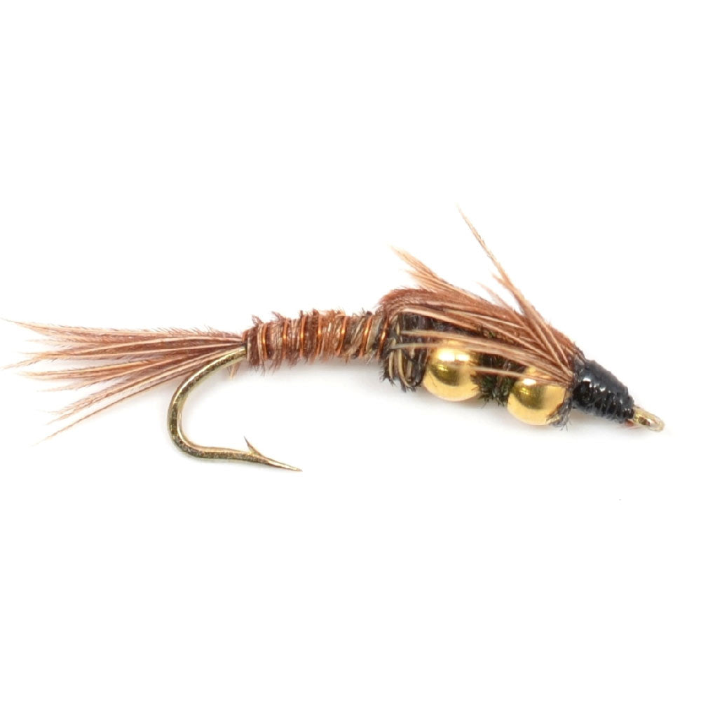 Double Bead Pheasant Tail Nymph Fly - Wholesale Per Dozen Sizes 8-14