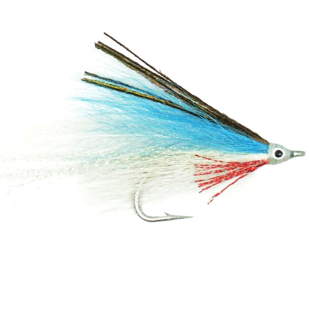 Leftys Deceiver Blue/White Stainless Hook Saltwater Streamer Flies - Wholesale Per Dozen Size 1/0