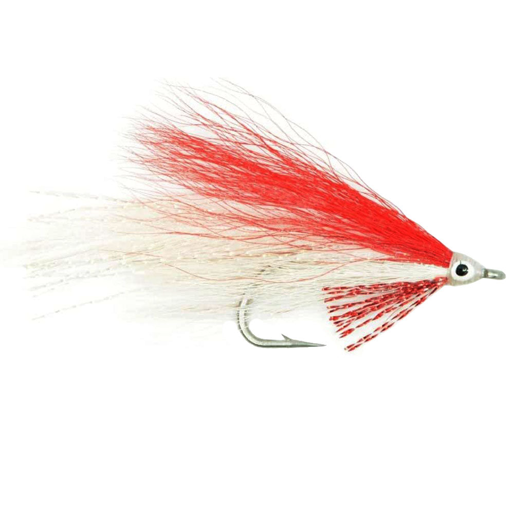 Leftys Deceiver Red/White Stainless Hook Saltwater Streamer Flies - Wholesale Per Dozen Size 1/0