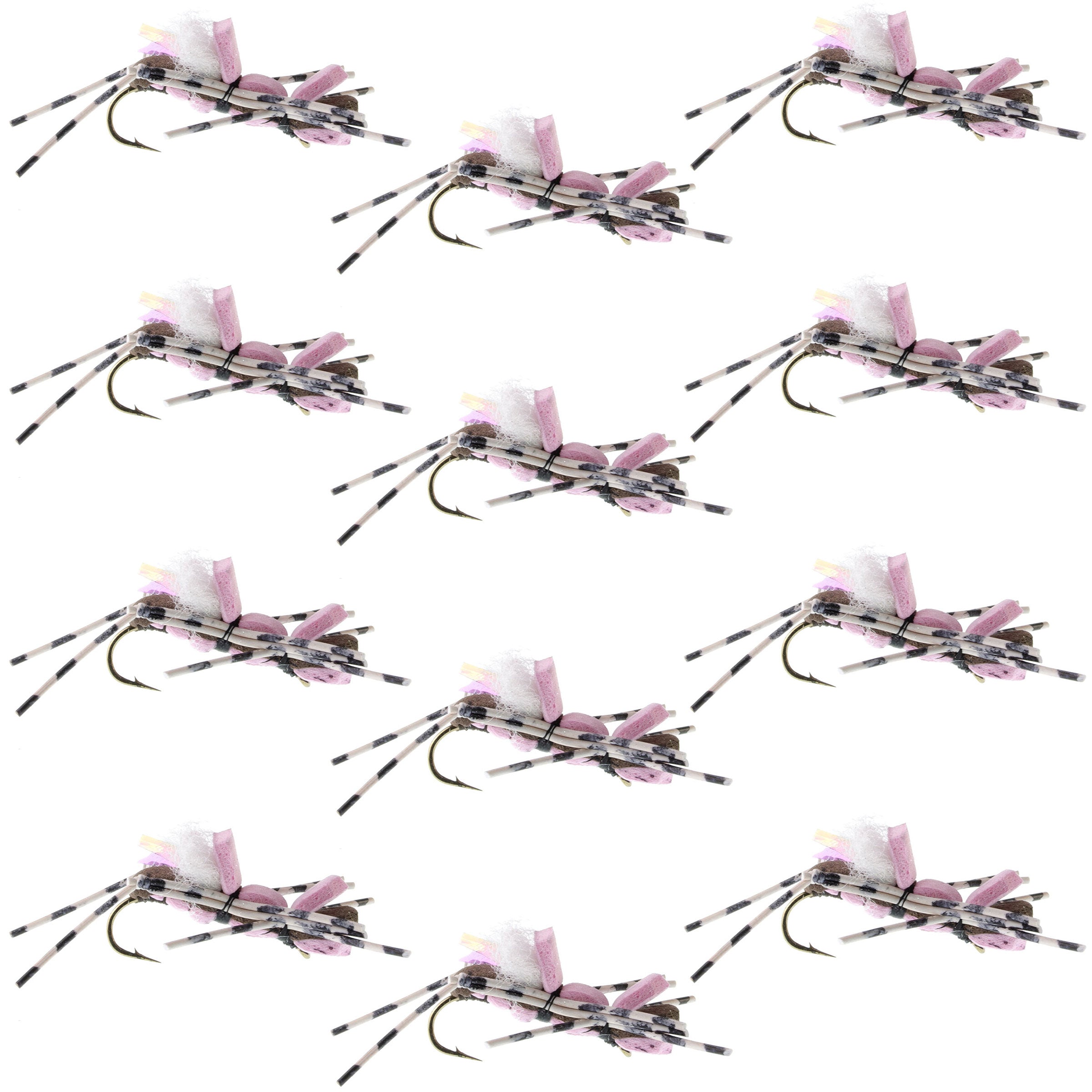 Fat Albert Pink Foam Hopper Flies - Wholesale Per Dozen Size 10