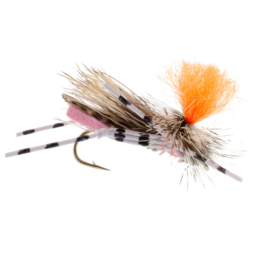 Feth Hopper Pink Foam Body Flies - Wholesale Per Dozen Size 10