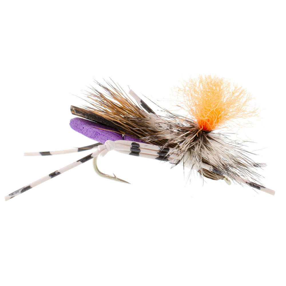 Feth Hopper Purple Foam Body Flies - Wholesale Per Dozen Size 10