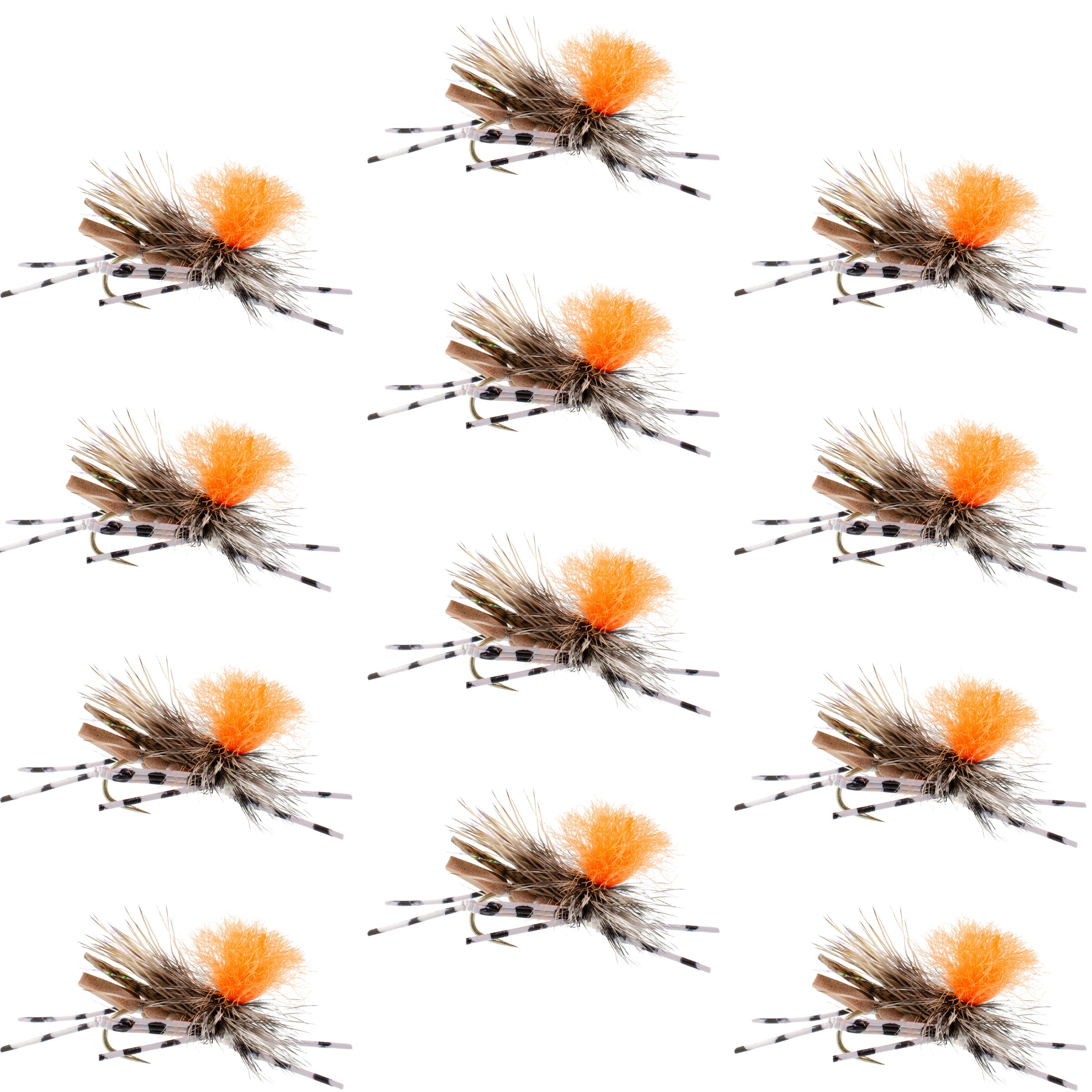 Feth Hopper Tan Foam Body Flies - Wholesale Per Dozen Size 10