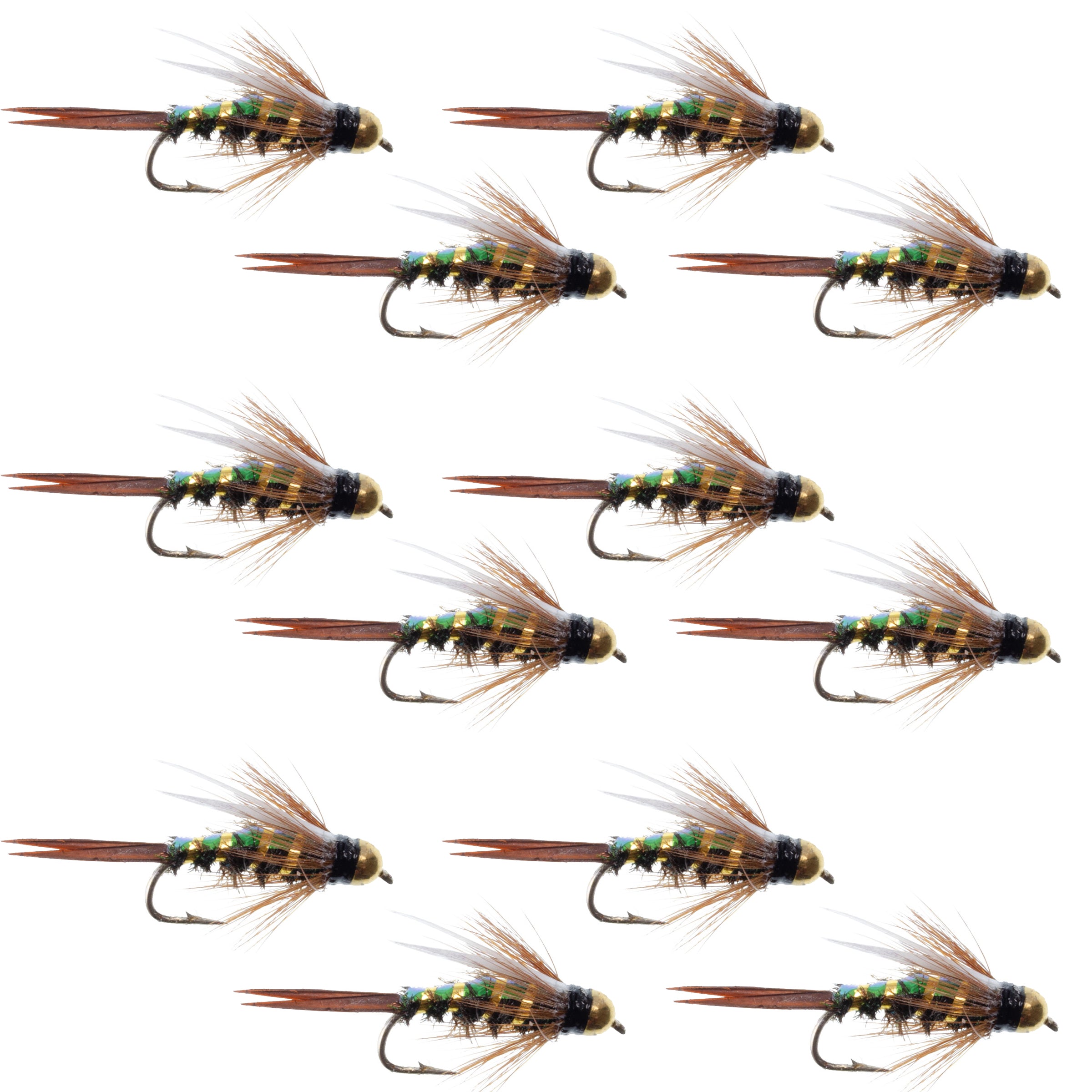 Bead Head Flashback Prince Nymph Flies - Wholesale Per Dozen Sizes 10-18 (Copy)