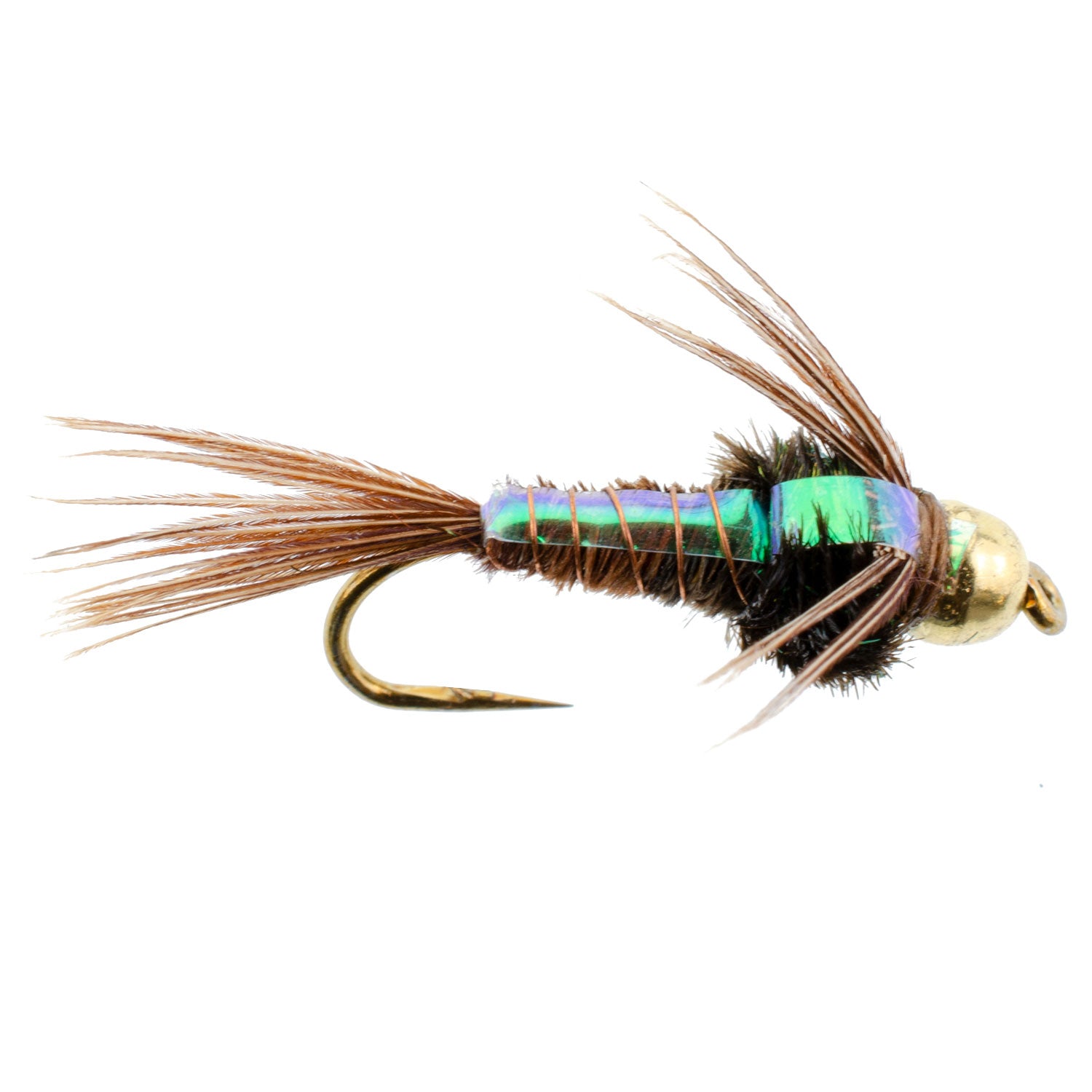 Barbless Bead Head Flash Back Pheasant Tail Nymph Flies - Wholesale Per Dozen Sizes 10-16