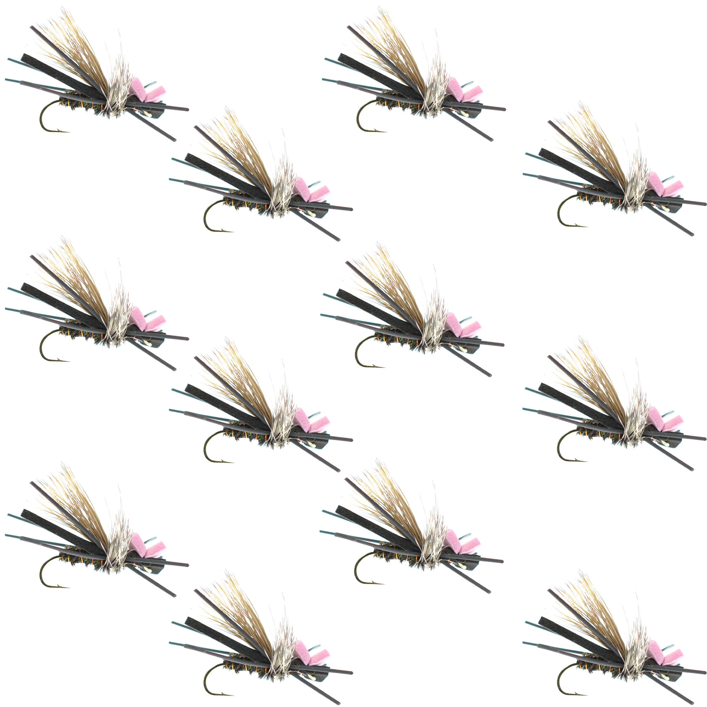 Gypsy King Grasshopper Foam Hopper Flies - Wholesale Per Dozen Size 10