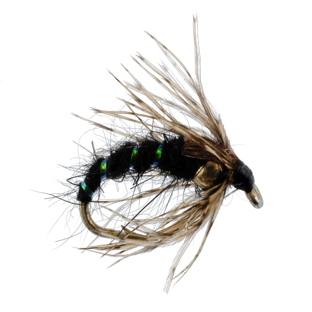 Black Holy Grail Caddis Pupa Emerger Flies - Wholesale Per Dozen Sizes 12-16