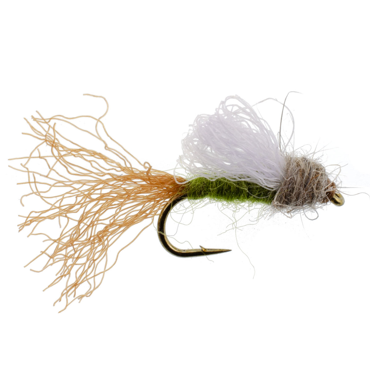 Olive Iris Caddis Emerger Flies - Wholesale Per Dozen Sizes 14-16