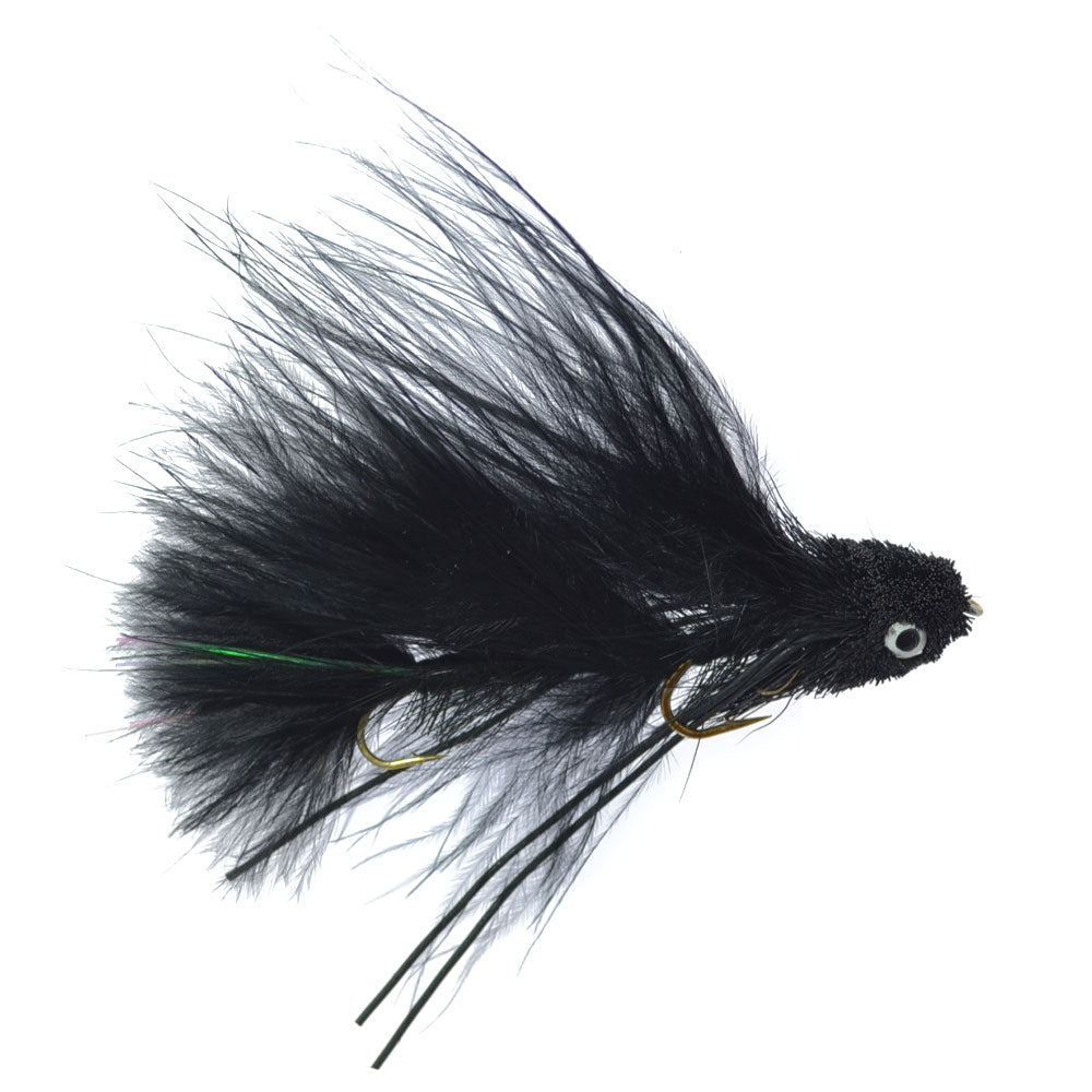 Mini Sex Dungeon Black Articulated Streamer Flies - Wholesale Per 1/2 Dozen (6 Flies) Size 6