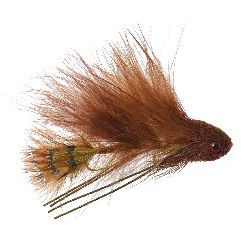 Mini Sex Dungeon Brown Articulated Streamer Flies - Wholesale Per 1/2 Dozen (6 Flies) Size 6