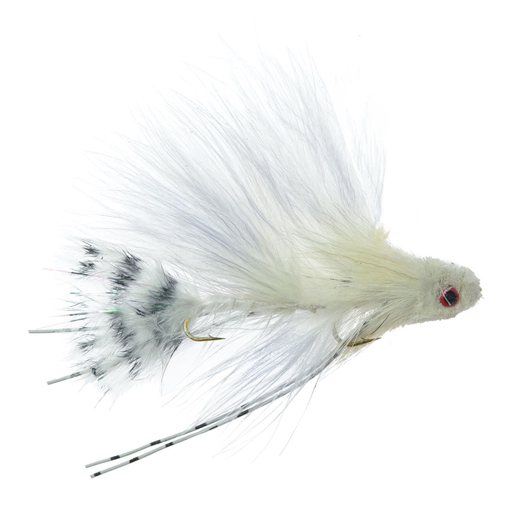 Mini Sex Dungeon White Articulated Streamer Flies - Wholesale Per 1/2 Dozen (6 Flies) Size 6