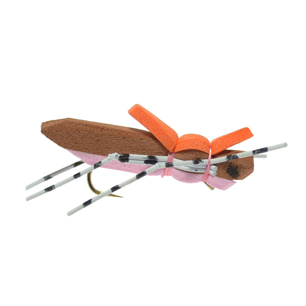 Morrish Hopper Pink Tan Foam Body Flies - Wholesale Per Dozen Size 10