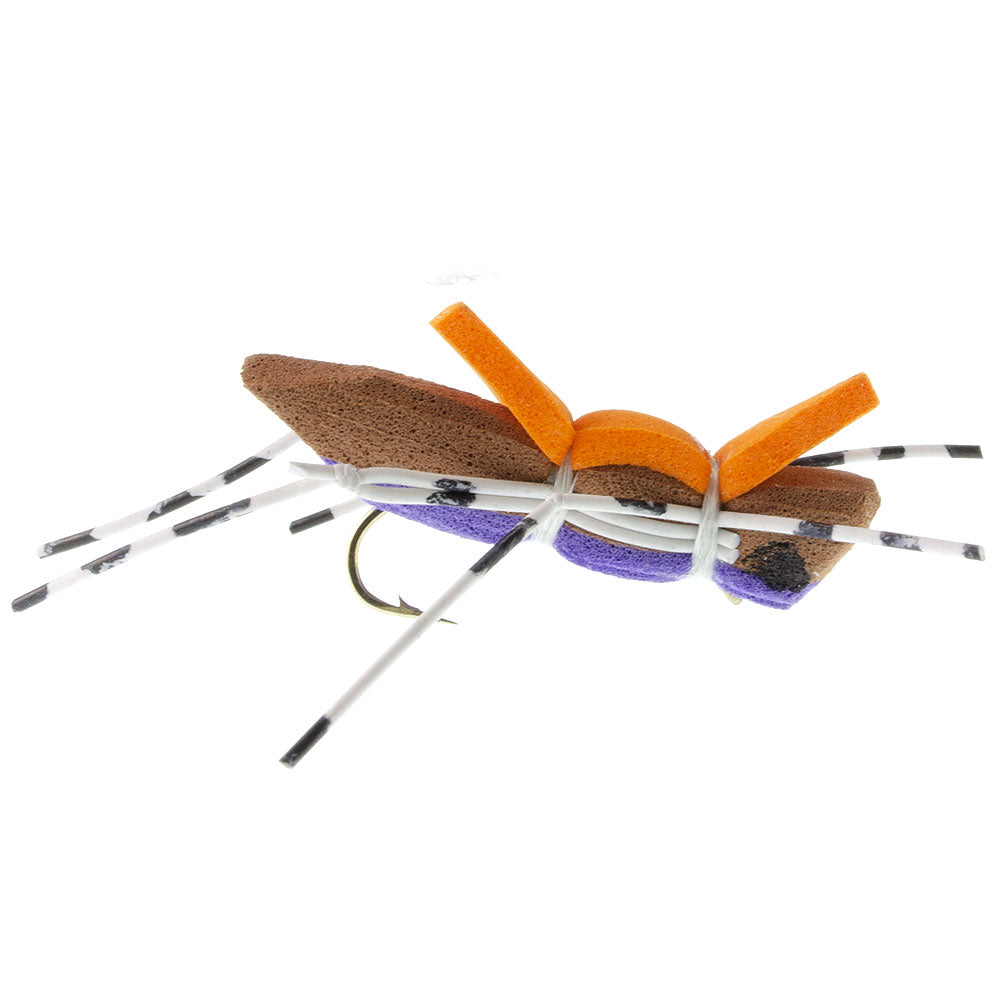 Morrish Hopper Purple Tan Foam Body Flies - Wholesale Per Dozen Size 10