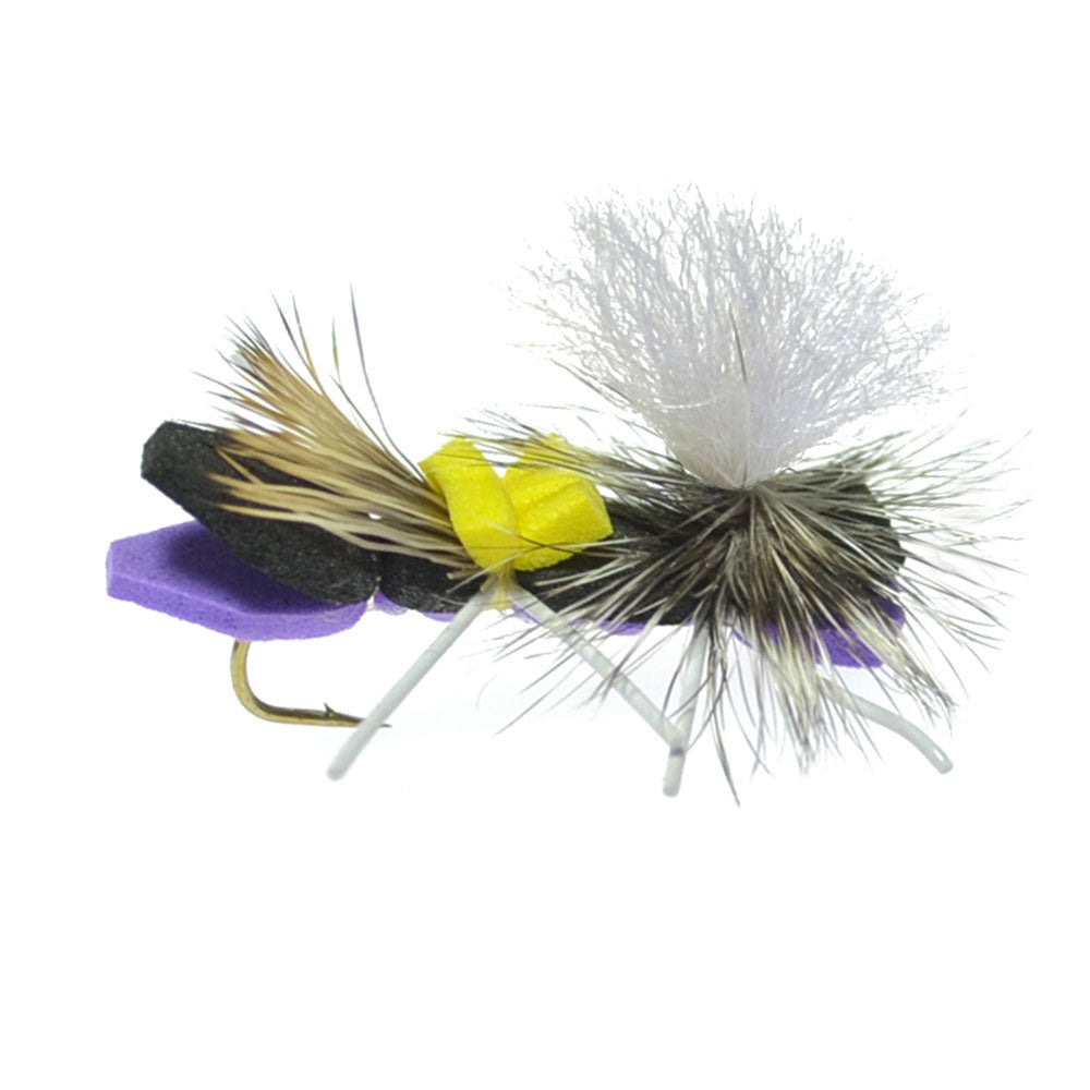 Parachute Chernobyl Ant Purple Foam Hopper Flies - Wholesale Per Dozen Size 10