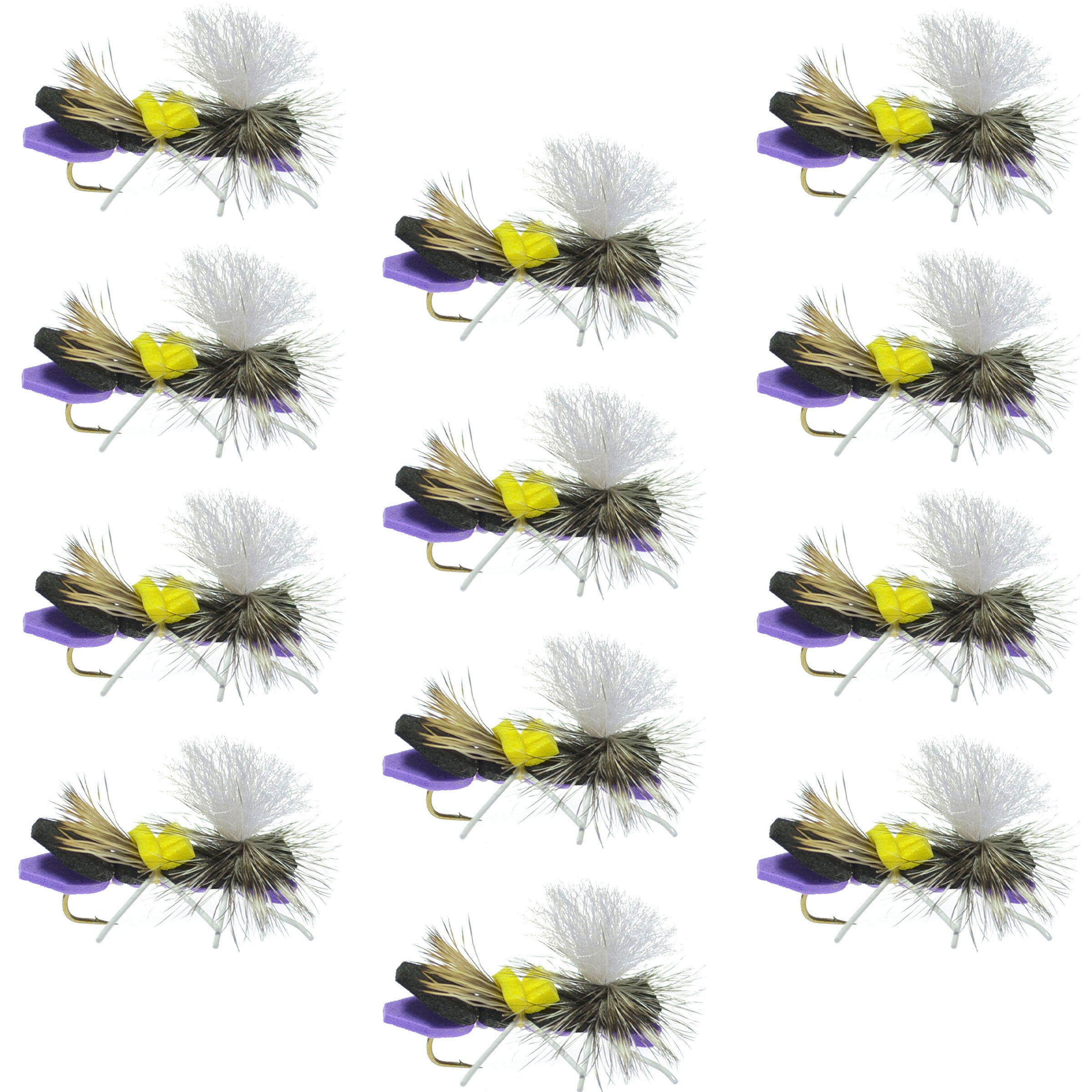 Parachute Chernobyl Ant Purple Foam Hopper Flies - Wholesale Per Dozen Size 10