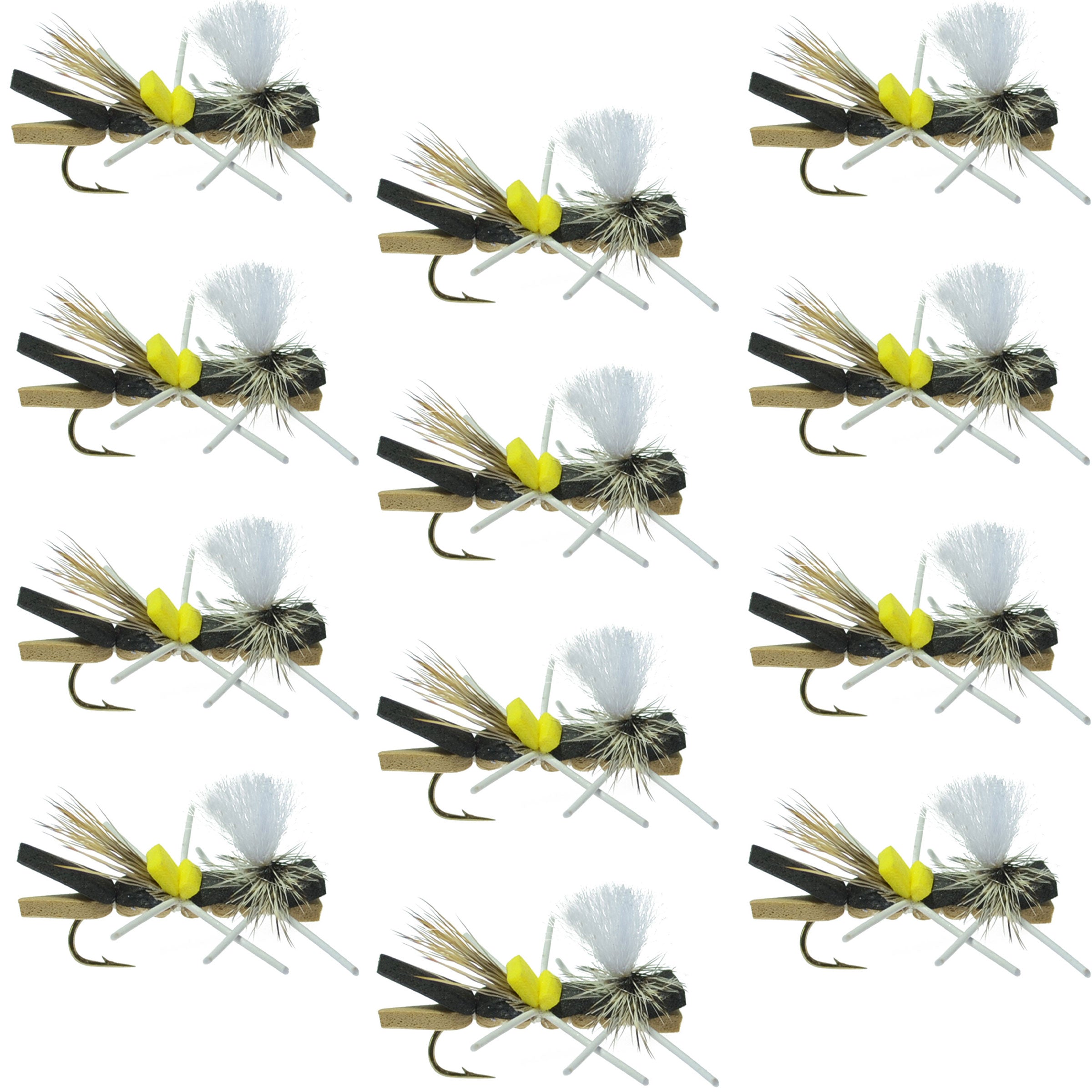 Parachute Chernobyl Ant Tan Foam Hopper Flies - Wholesale Per Dozen Size 10