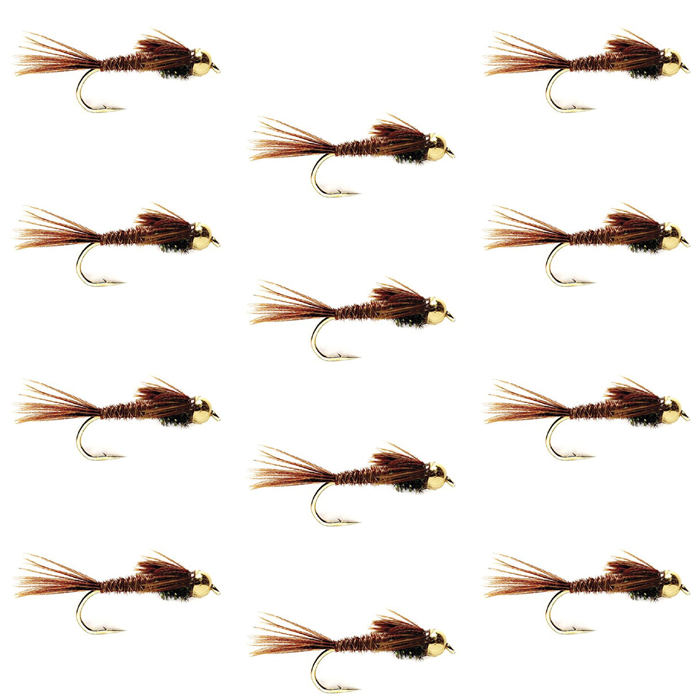 Tungsten Bead Head American Pheasant Tail Nymph Flies - Wholesale Per Dozen Sizes 10-18