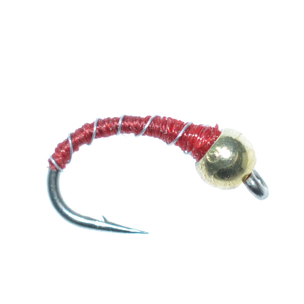 Red Zebra Midge Nymph Flies - Wholesale Per Dozen Sizes 14-20