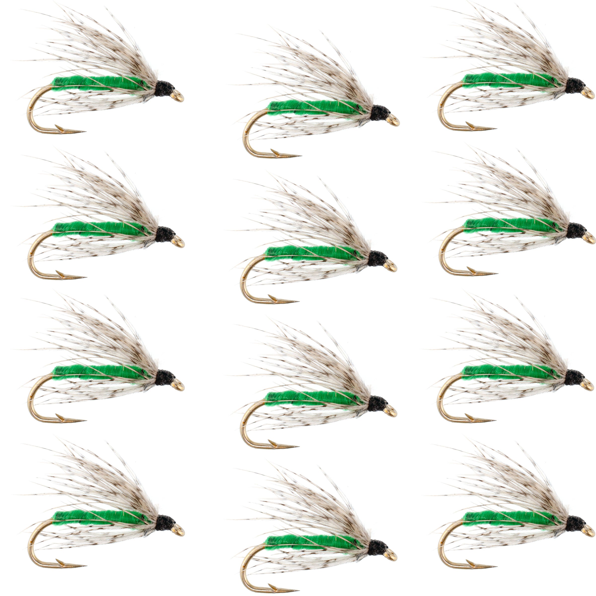 Soft Hackle Wet Flies - Partridge and Green - Wholesale Per Dozen Sizes 12-16