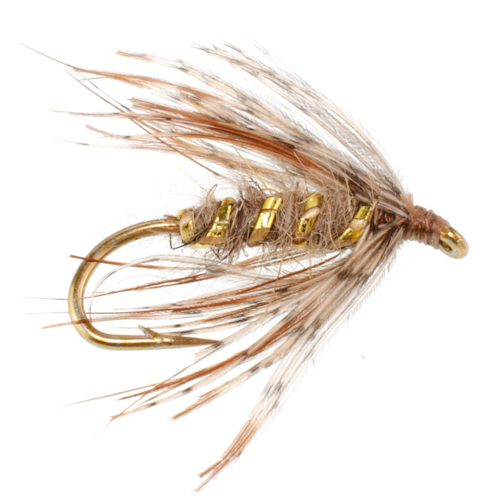 Soft Hackle Wet Flies - March Brown and Partridge - Wholesale Per Dozen Sizes 12-16