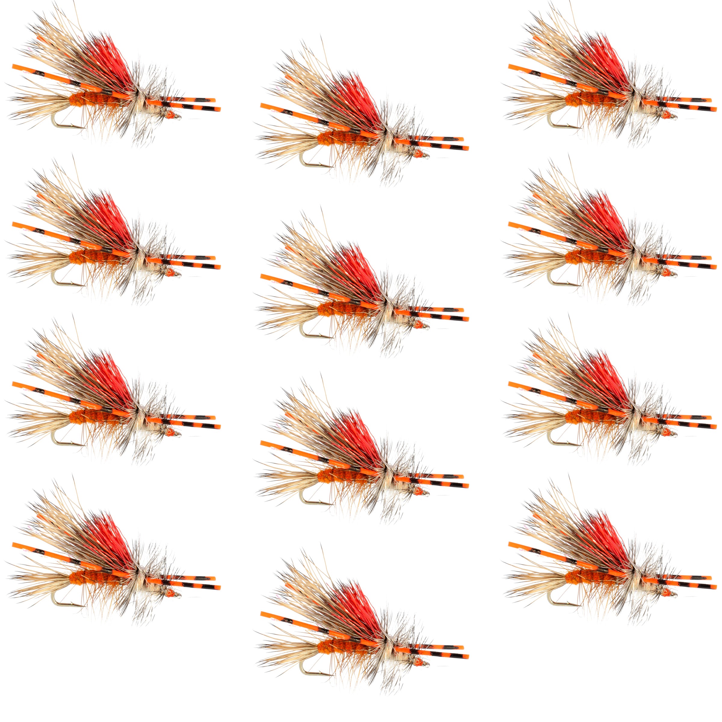 Crystal Stimulator Orange Dry Flies - Wholesale Per Dozen Sizes 8-16